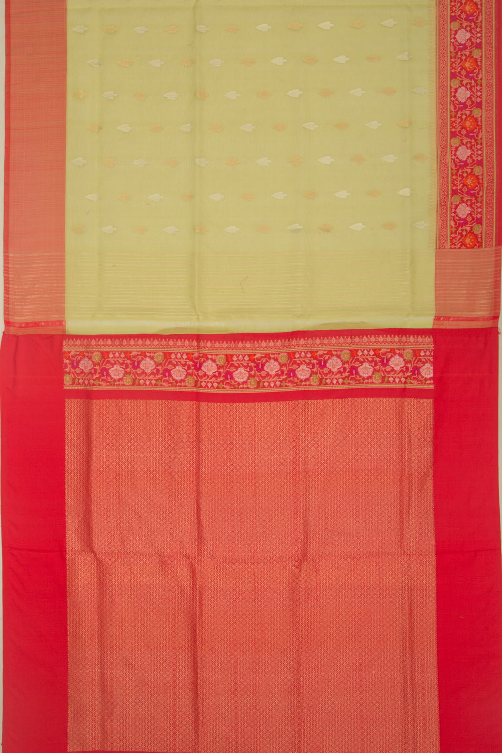 Banarasi Kora Organza Butta Grey Saree