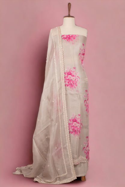 Organza Pastel Grey Salwar Suit Set