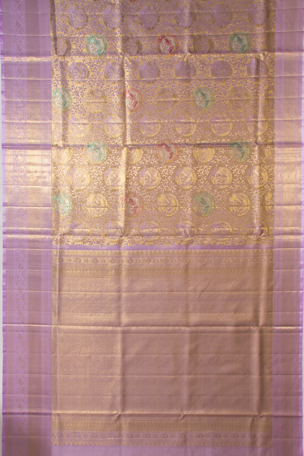 Kanchipuram Silk Tissue Lavender Saree
