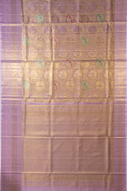 Kanchipuram Silk Tissue Lavender Saree