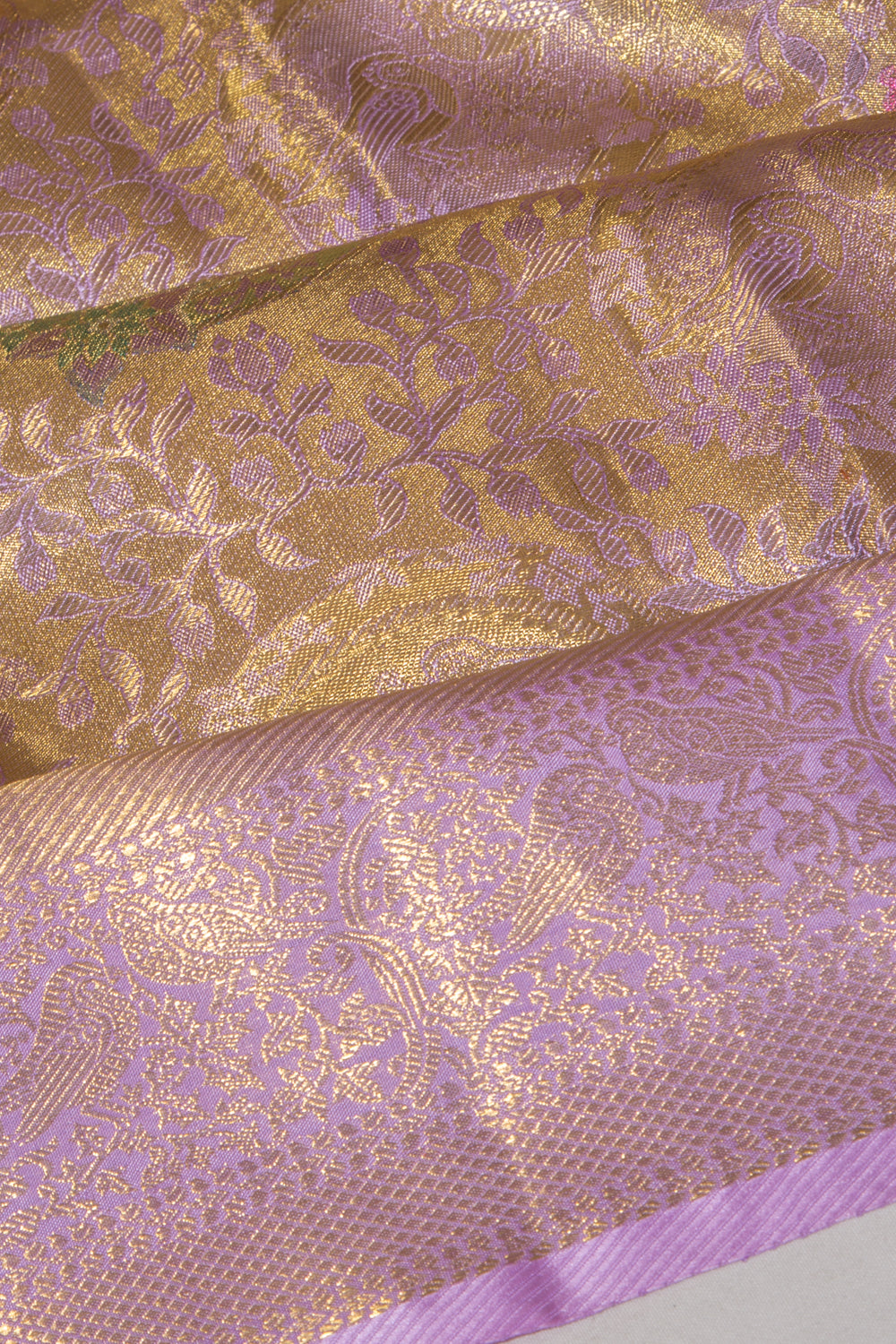 Kanchipuram Silk Tissue Lavender Saree