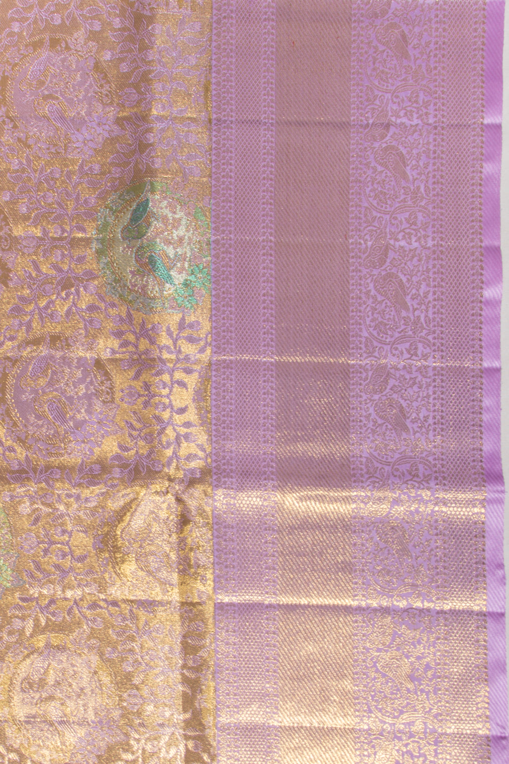 Kanchipuram Silk Tissue Lavender Saree