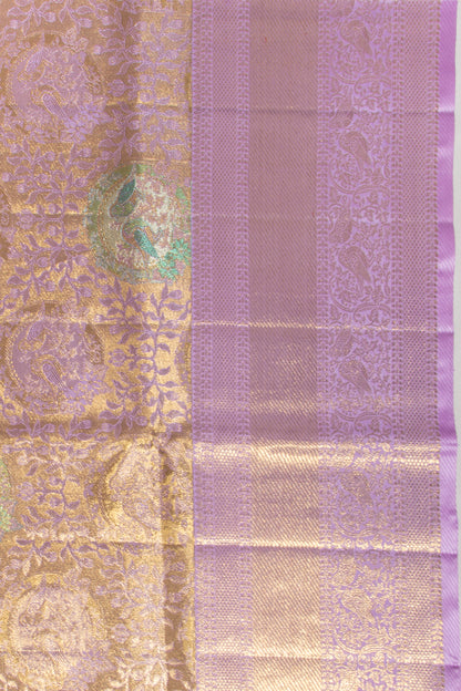 Kanchipuram Silk Tissue Lavender Saree