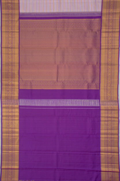 Kanchipuram Silk Horizontal Lines Lavender Saree