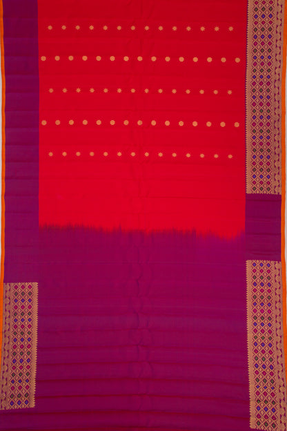 Gadwal Silk Butta Red Saree