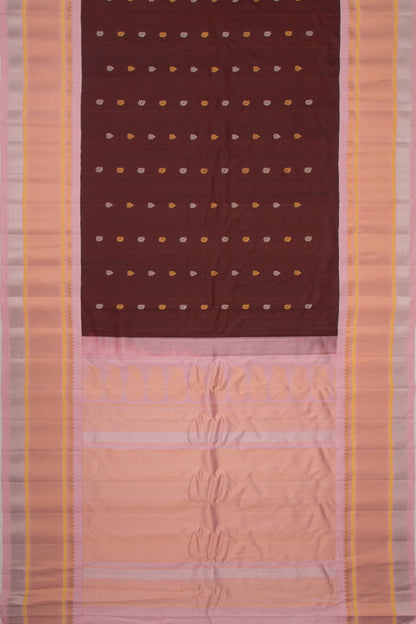 Gadwal Silk Butta Brown Saree