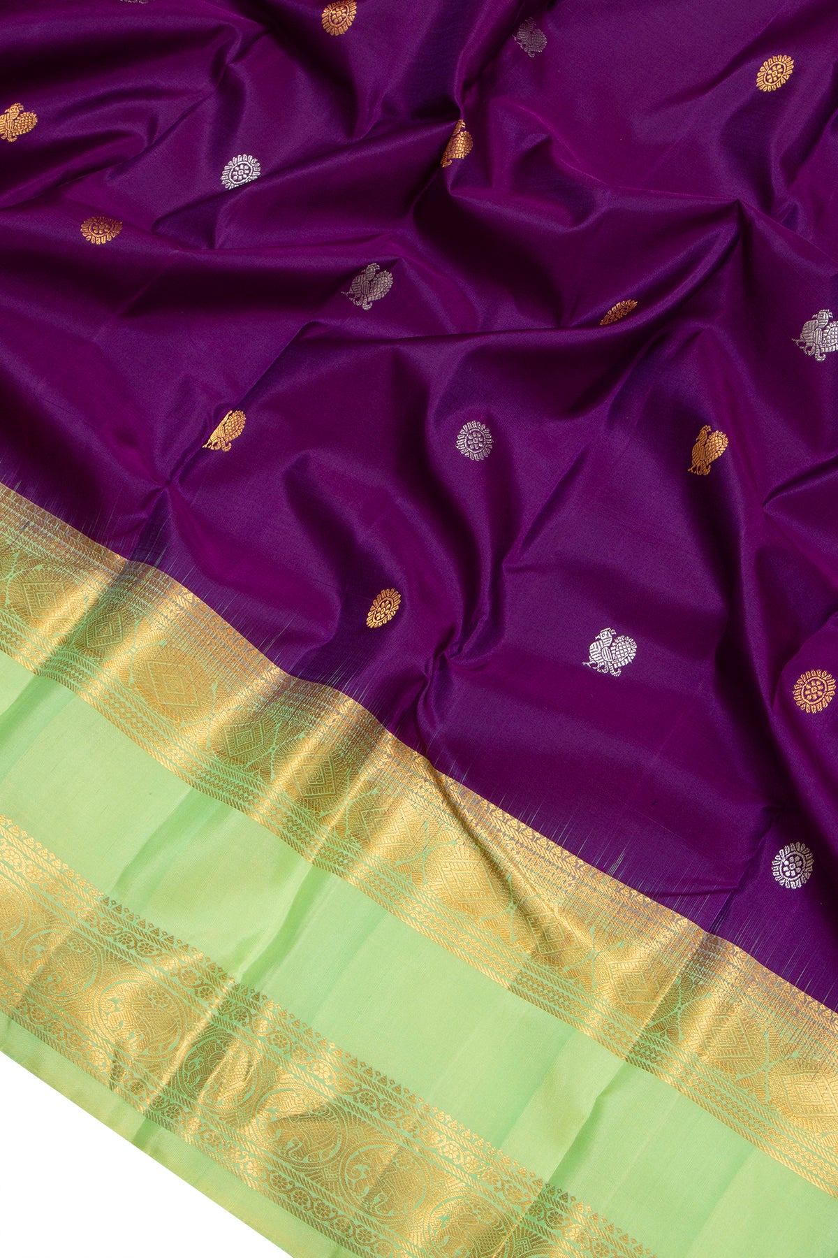 Taranga Kanchi Silk Butta Purple Saree