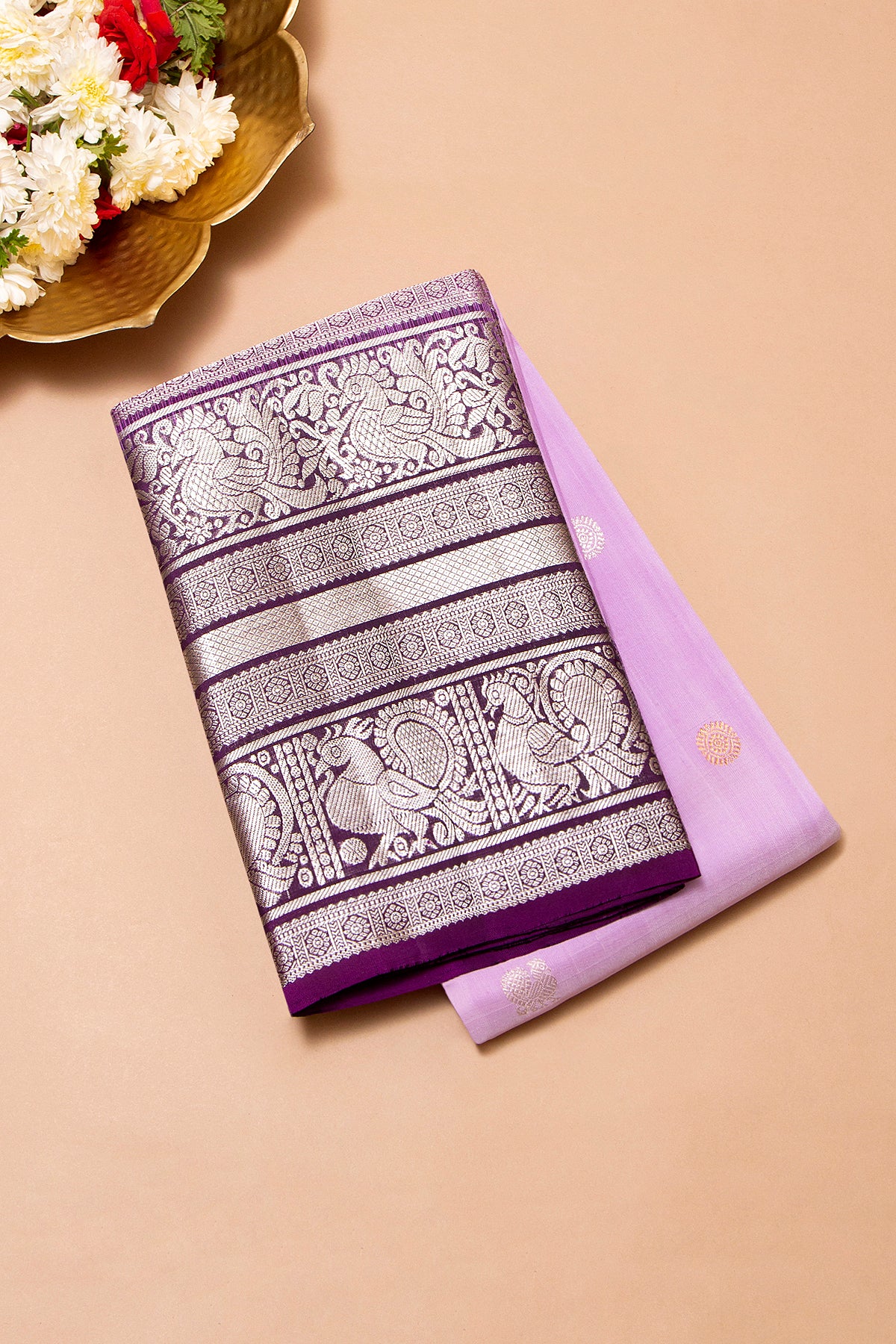 Taranga Kanchi Silk Butta Lavender Saree