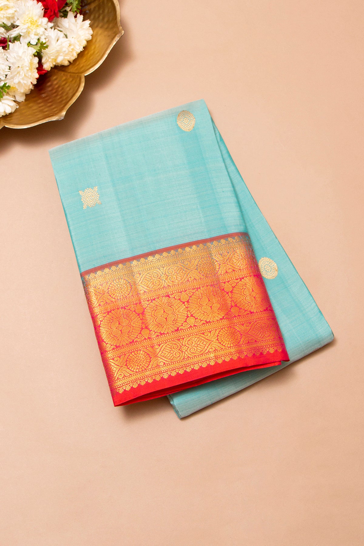 Taranga Kanchi Silk Butta Sky Blue Saree