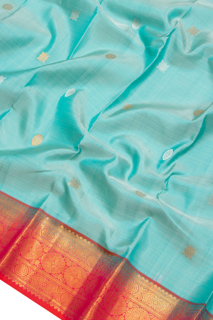 Taranga Kanchi Silk Butta Sky Blue Saree