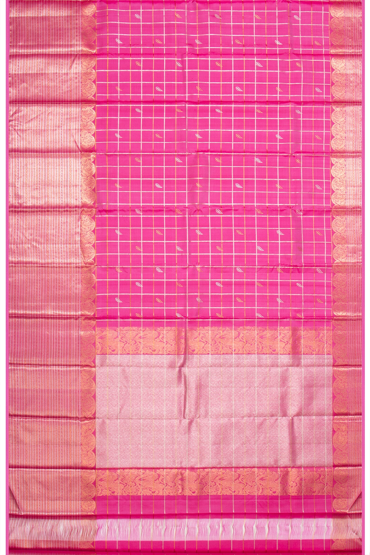 Taranga Kanchi Silk Checks And Butta Pink Saree