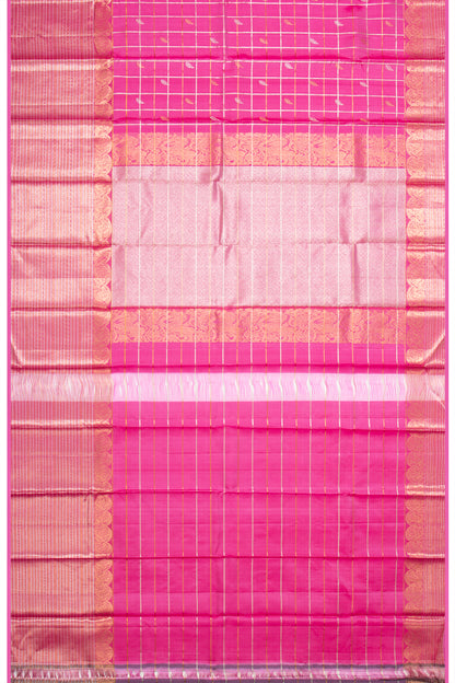 Taranga Kanchi Silk Checks And Butta Pink Saree