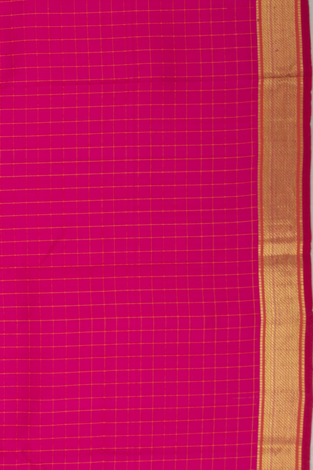Kanchipuram Silk Checks Pink Saree