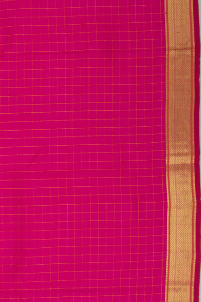Kanchipuram Silk Checks Pink Saree