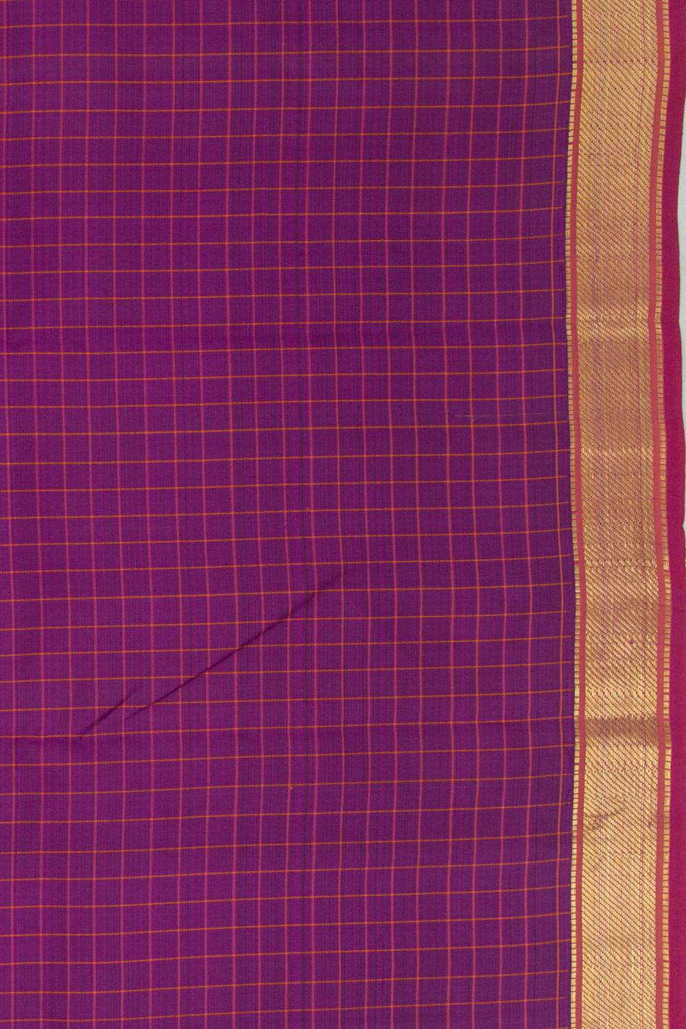 Kanchipuram Silk Checks Purple Saree