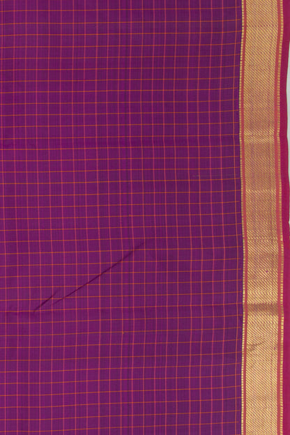 Kanchipuram Silk Checks Purple Saree