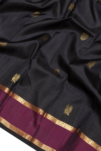 Taranga Kanchi Silk Butta Dark Brown Saree