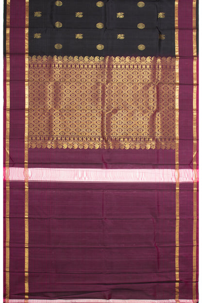 Taranga Kanchi Silk Butta Dark Brown Saree
