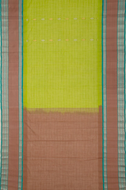 Chettinad Cotton Checks And Butta Pastel Green Saree