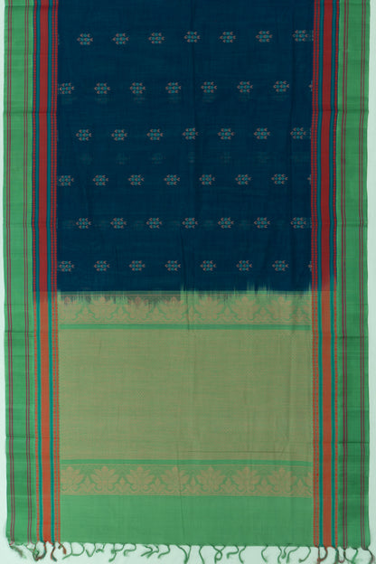 Chettinad Cotton Butta Dark Blue Saree