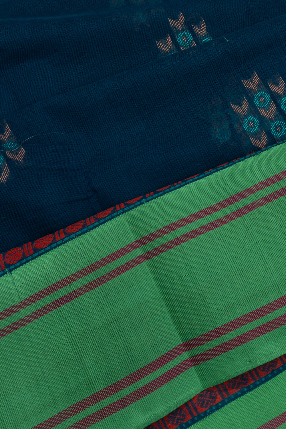 Chettinad Cotton Butta Dark Blue Saree