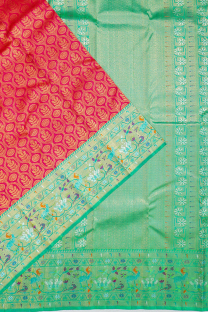 Kanchipuram Silk Brocade Pink Saree