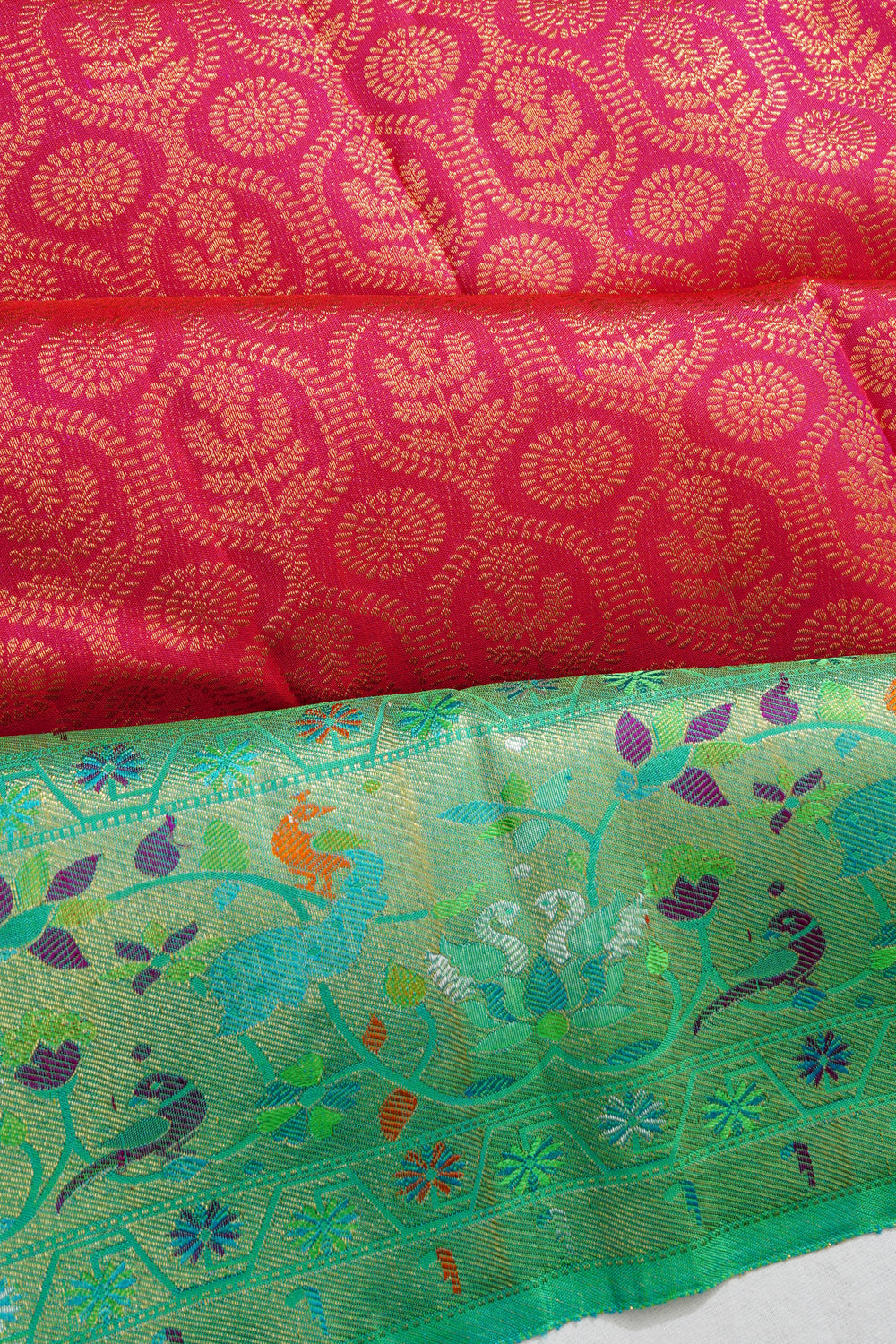 Kanchipuram Silk Brocade Pink Saree