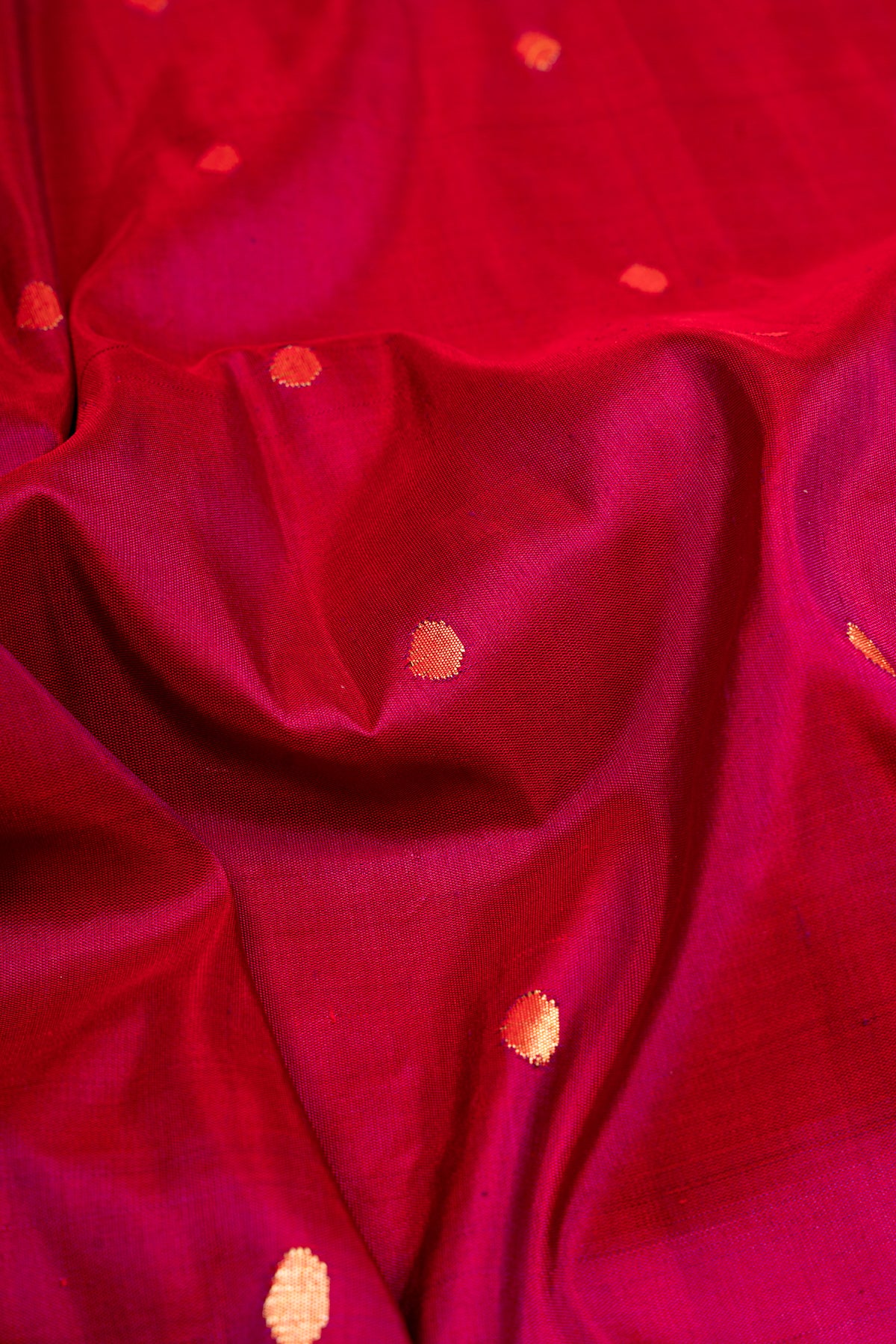 Paithani Silk Butta Maroon Saree With Morachi Border