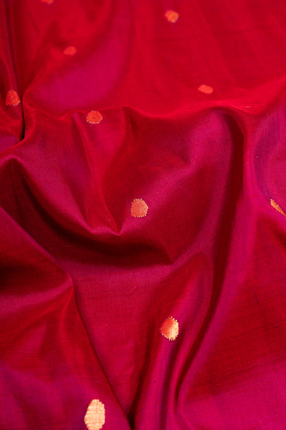 Paithani Silk Butta Maroon Saree With Morachi Border