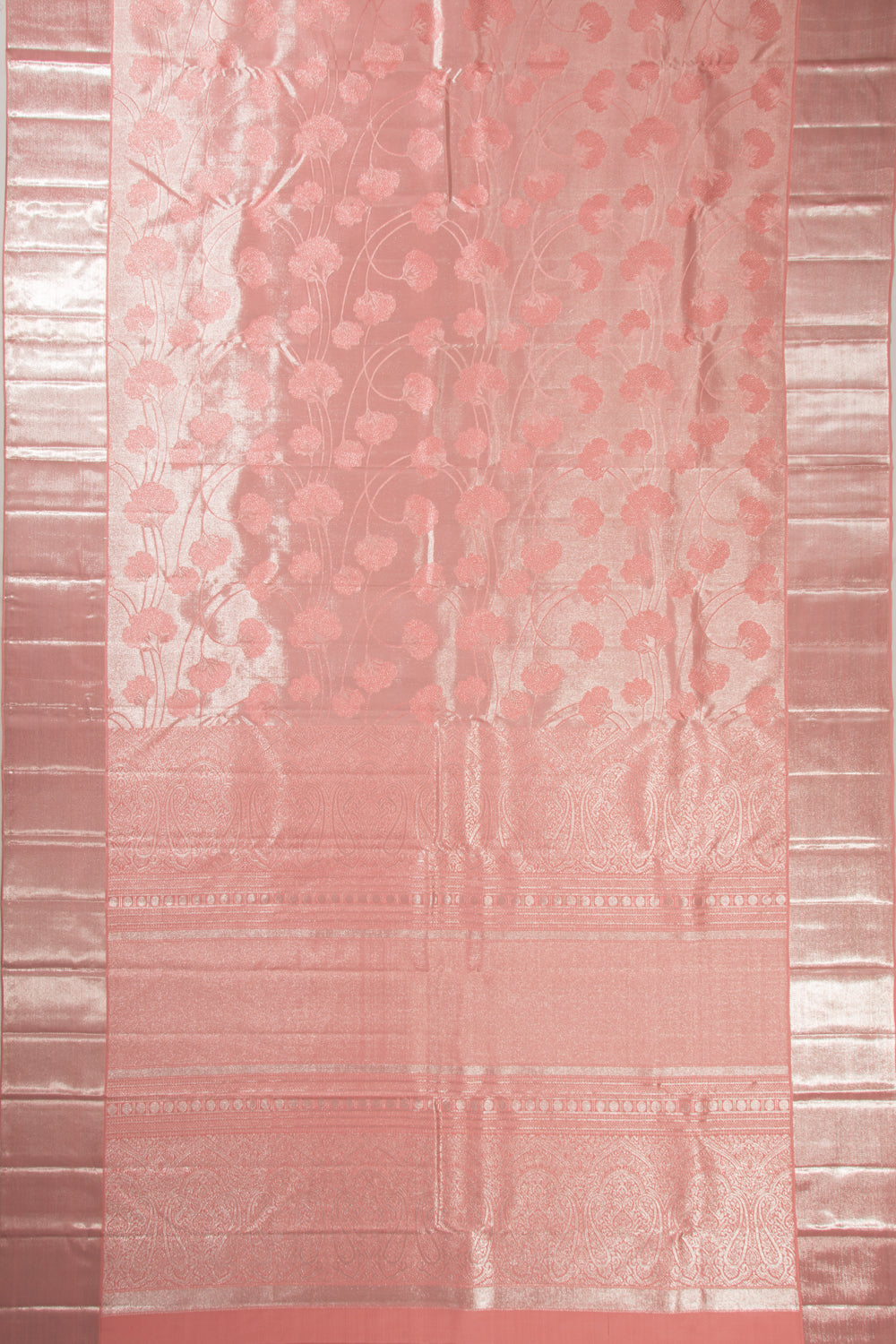 Taranga Kanchi Silk Tissue Jaal Peach Saree