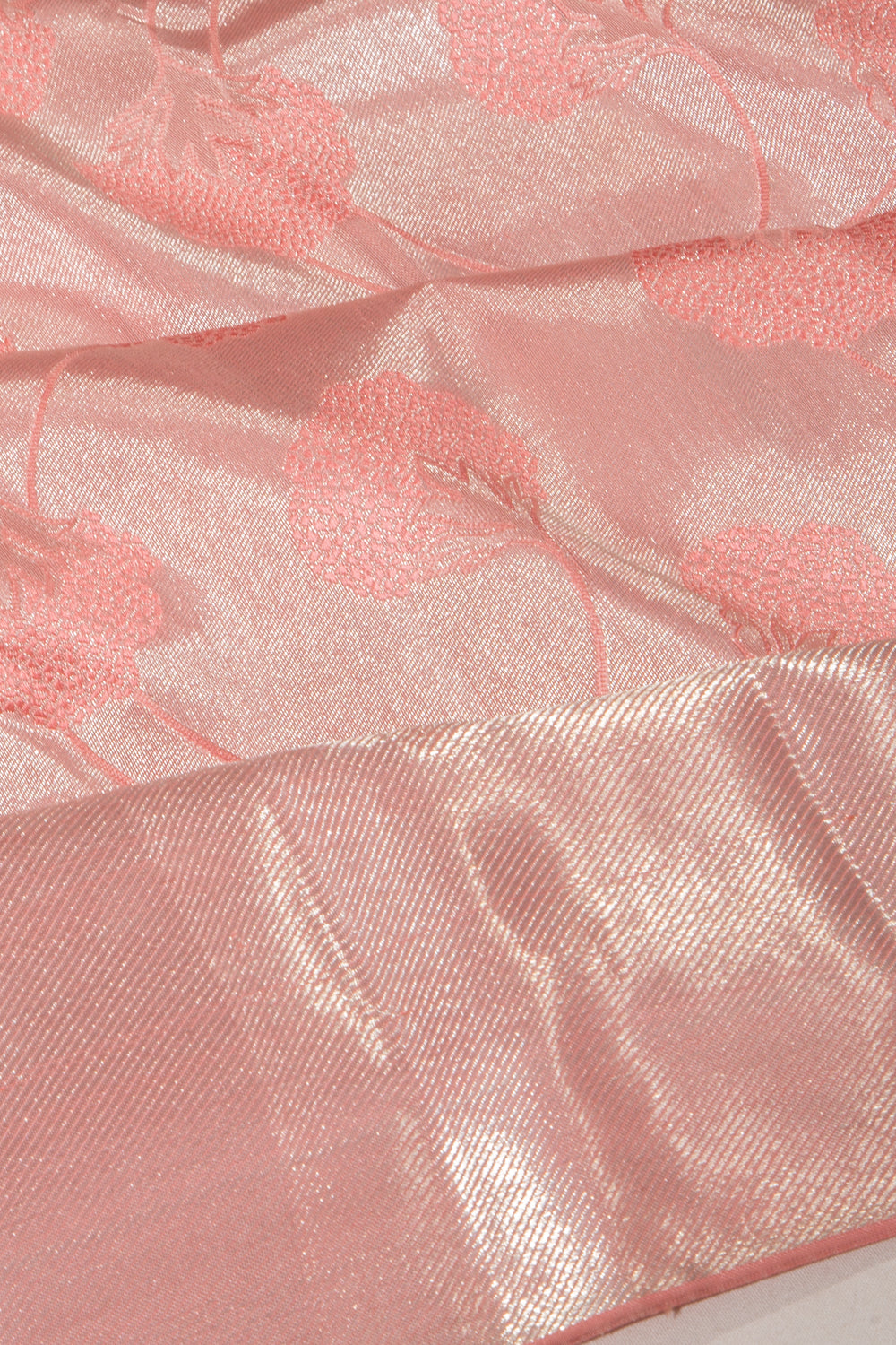 Taranga Kanchi Silk Tissue Jaal Peach Saree