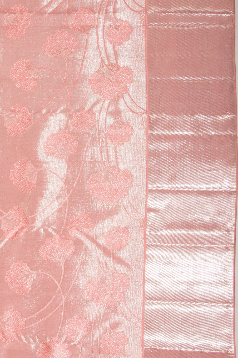 Taranga Kanchi Silk Tissue Jaal Peach Saree