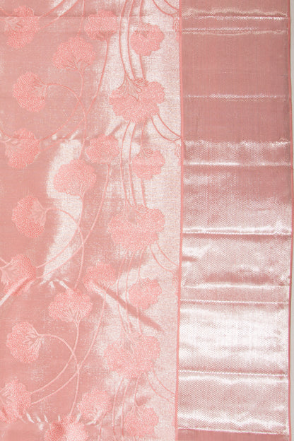 Taranga Kanchi Silk Tissue Jaal Peach Saree