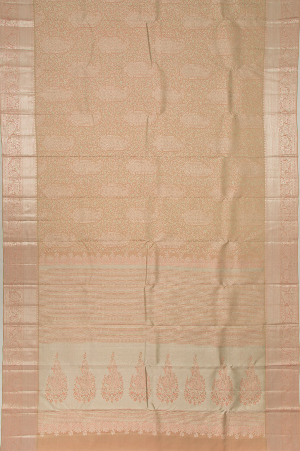 Taranga Kanchi Silk Brocade Cream Saree