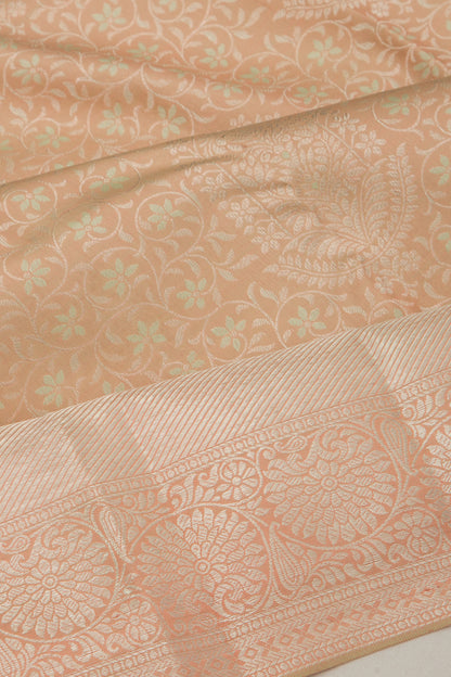 Taranga Kanchi Silk Brocade Cream Saree