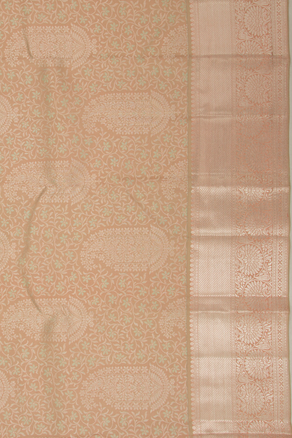 Taranga Kanchi Silk Brocade Cream Saree