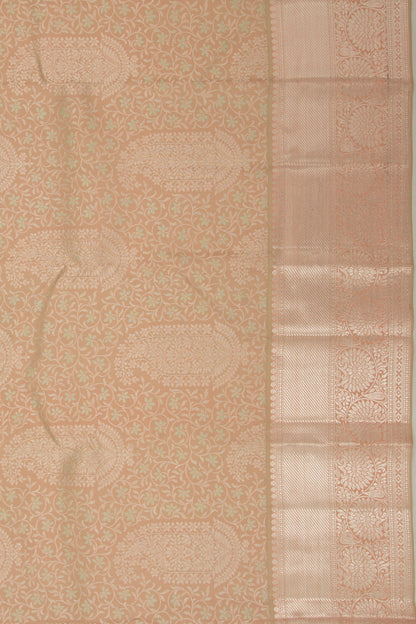 Taranga Kanchi Silk Brocade Cream Saree