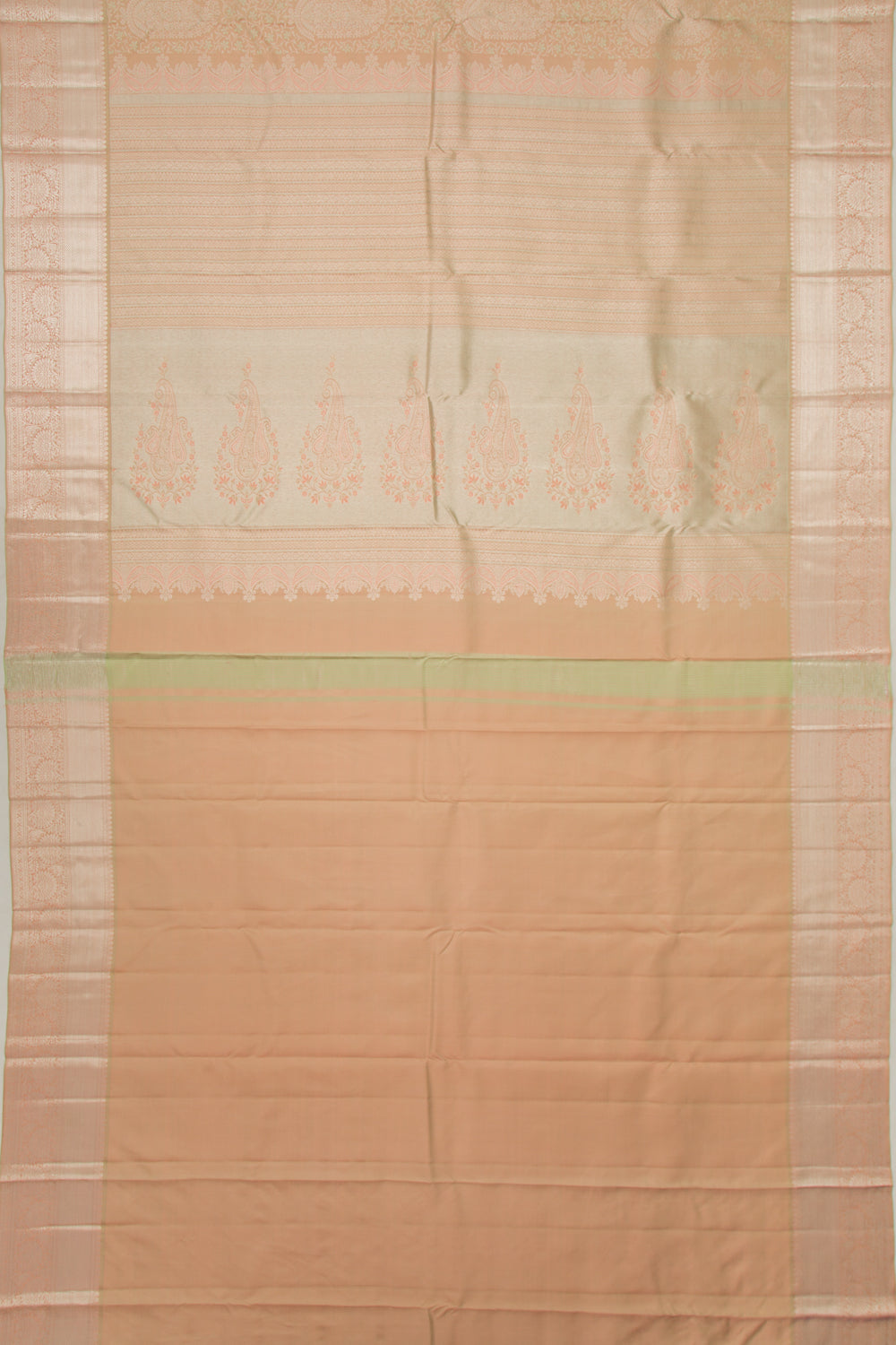 Taranga Kanchi Silk Brocade Cream Saree