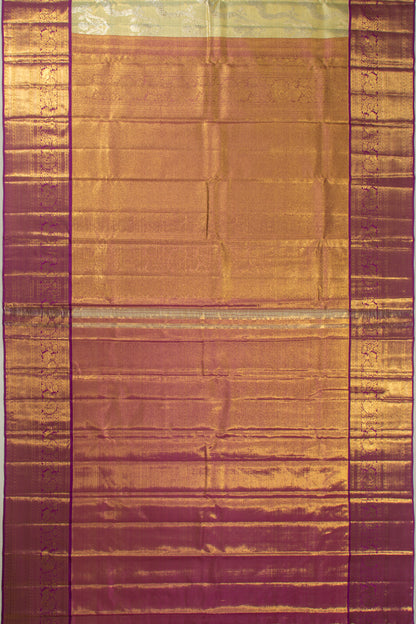 Kanchipuram Silk Tissue Jaal Pastel Green Saree