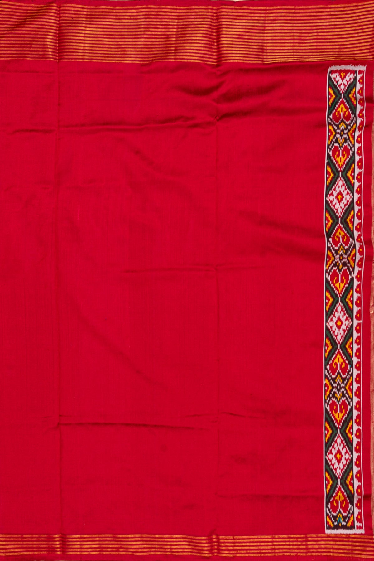 Semi Patan Patola Silk Ikat White Saree