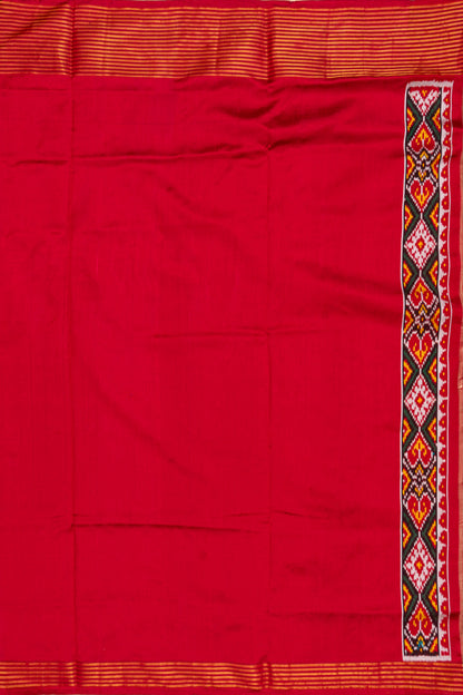 Semi Patan Patola Silk Ikat White Saree
