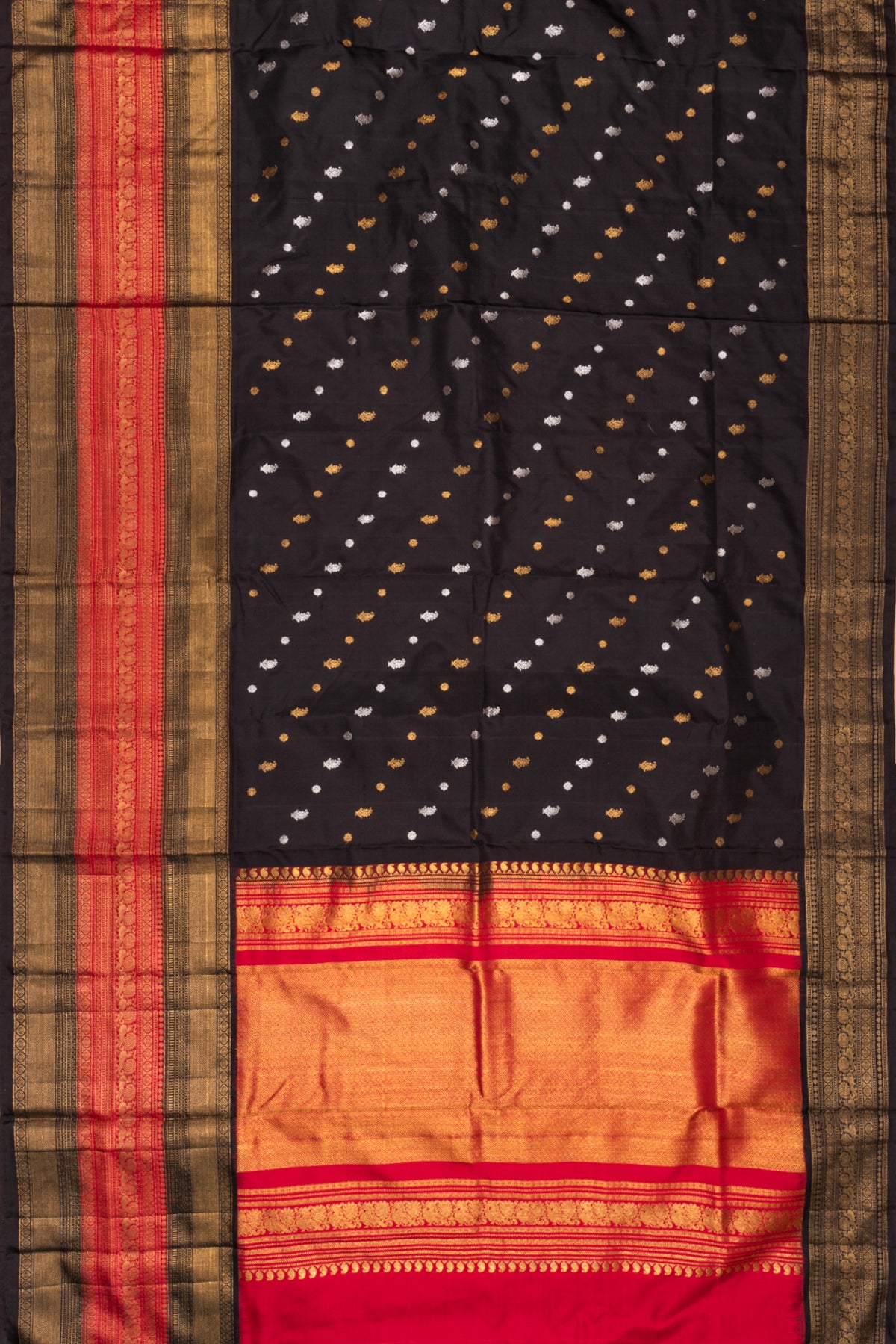 Kanchipuram Silk Twill Black Saree