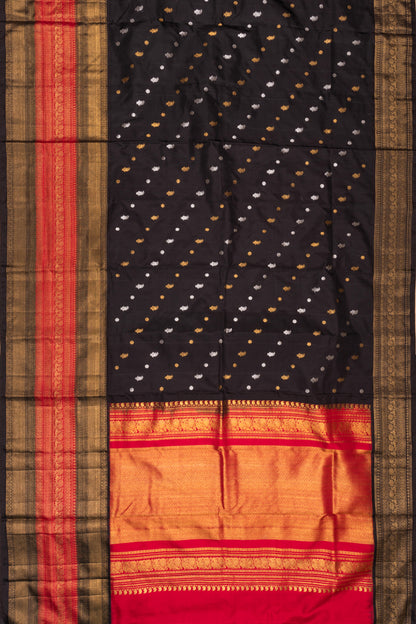 Kanchipuram Silk Twill Black Saree