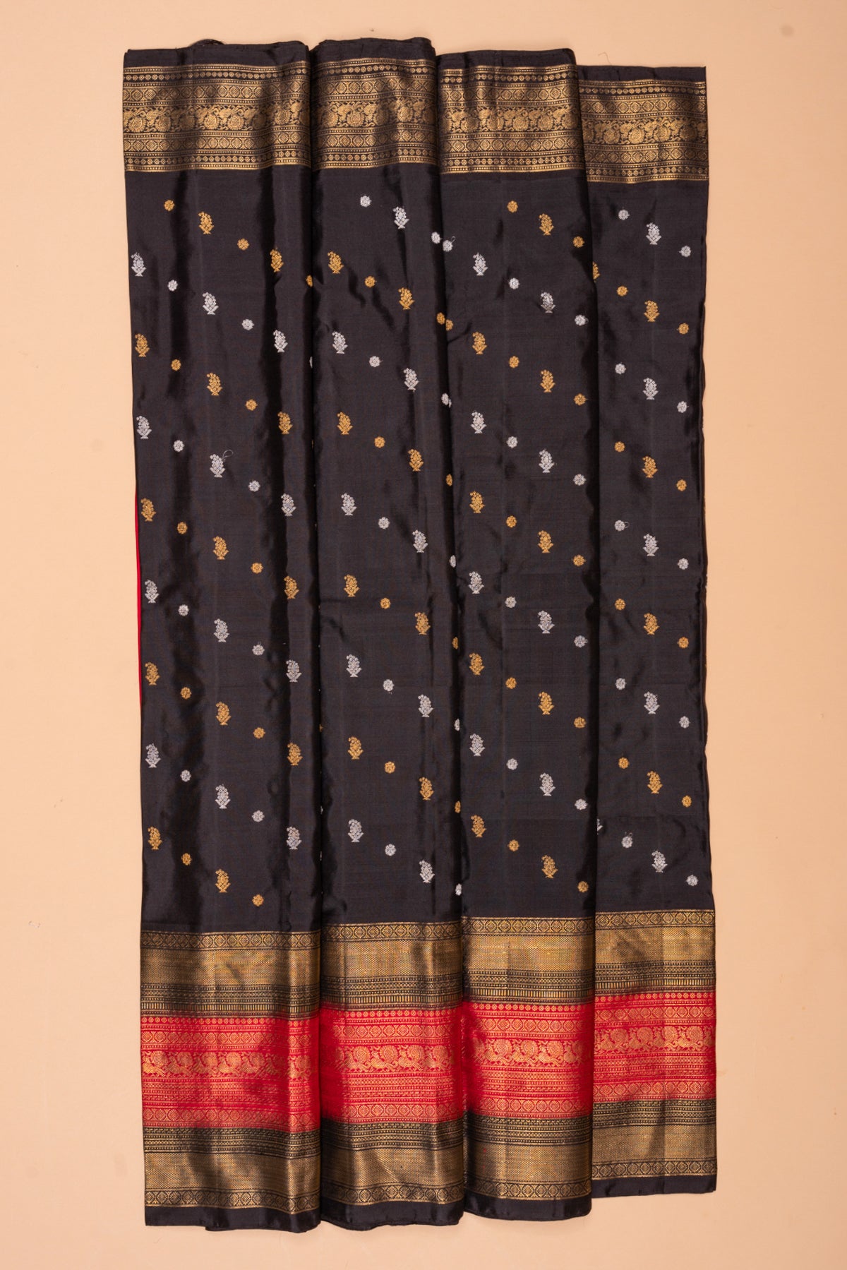 Kanchipuram Silk Twill Black Saree