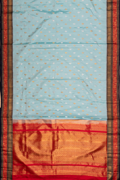 Kanchipuram Silk Twill Sky Blue Saree