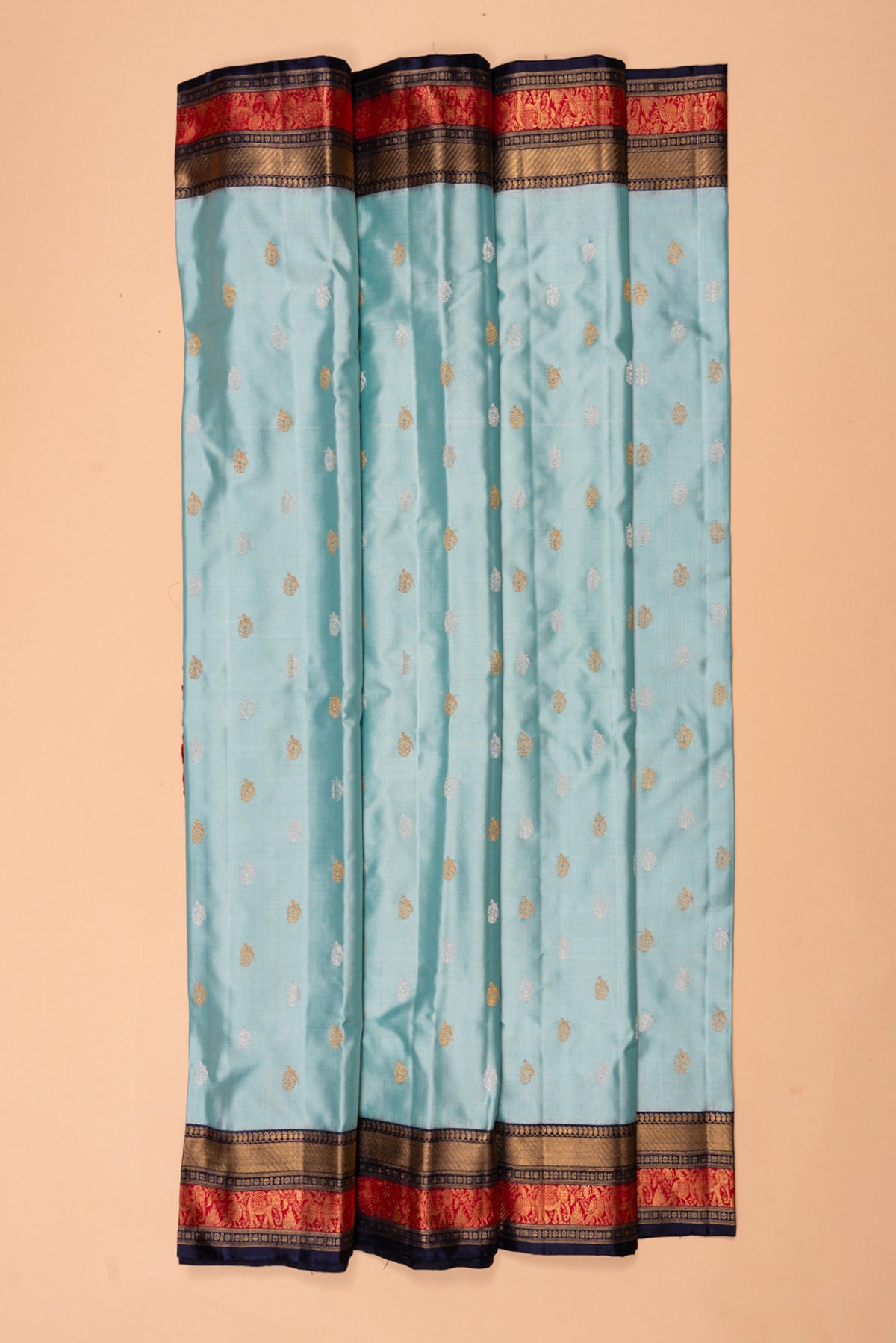 Kanchipuram Silk Twill Sky Blue Saree