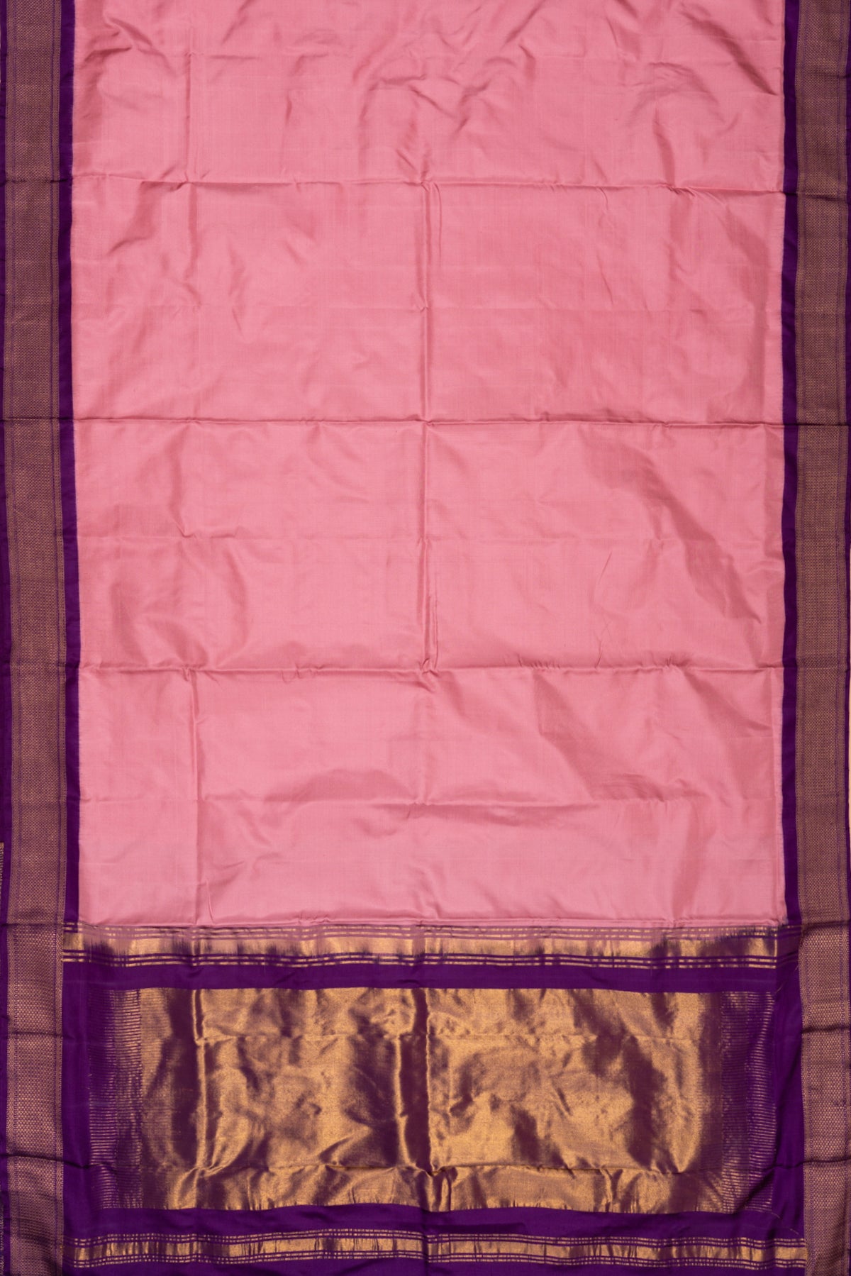 Kanchipuram Silk Ikat Twill Baby Pink Saree