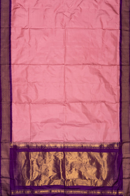 Kanchipuram Silk Ikat Twill Baby Pink Saree