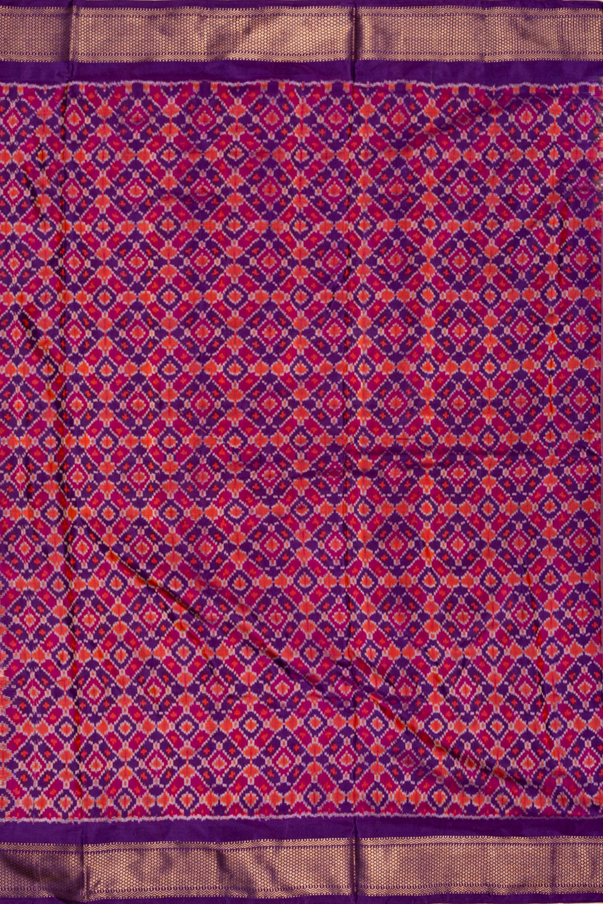 Kanchipuram Silk Ikat Twill Baby Pink Saree