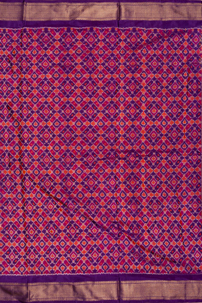Kanchipuram Silk Ikat Twill Baby Pink Saree
